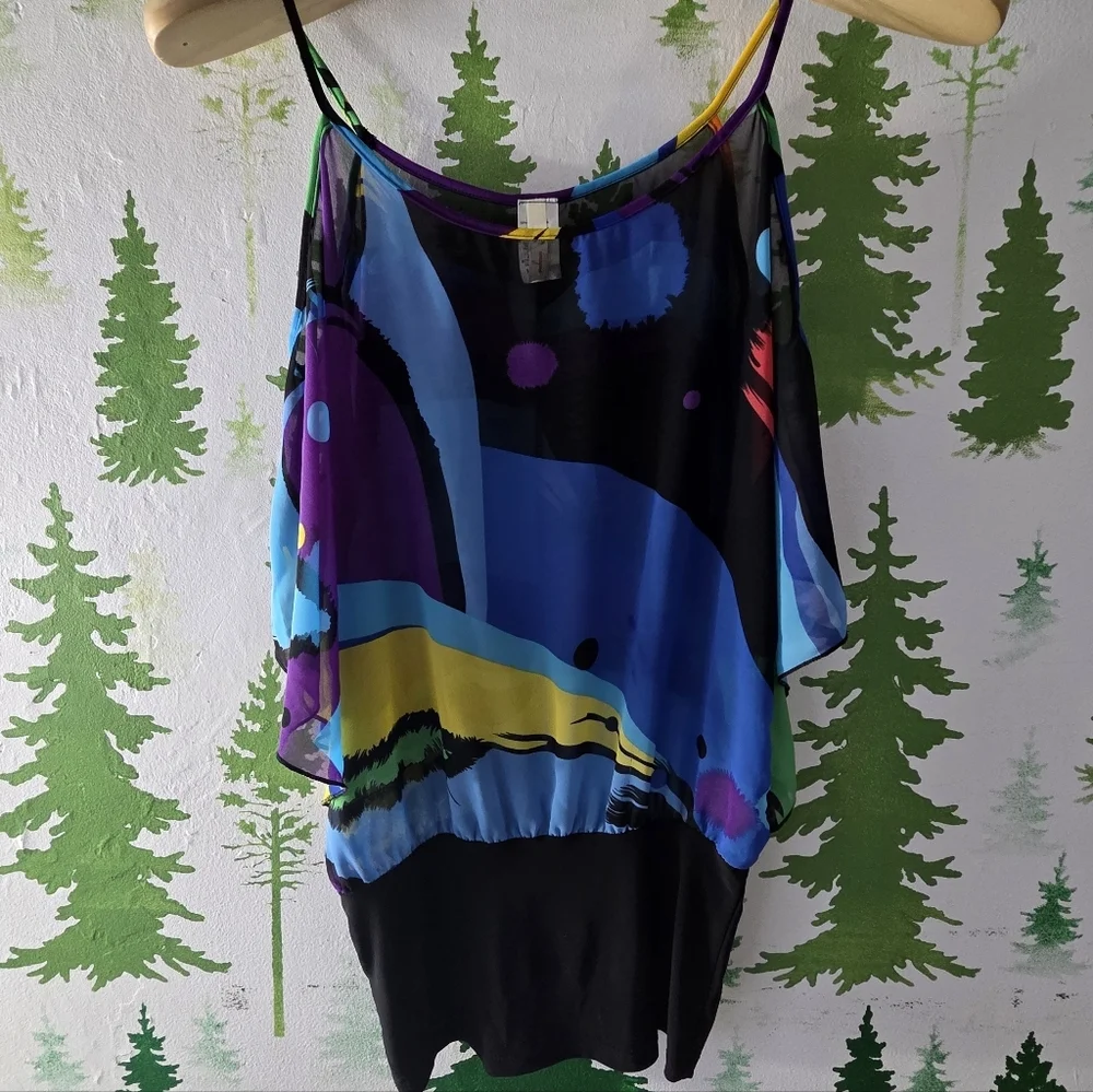 Colorful Imagine Abstract Women's Blouse - Picture 1 of 7